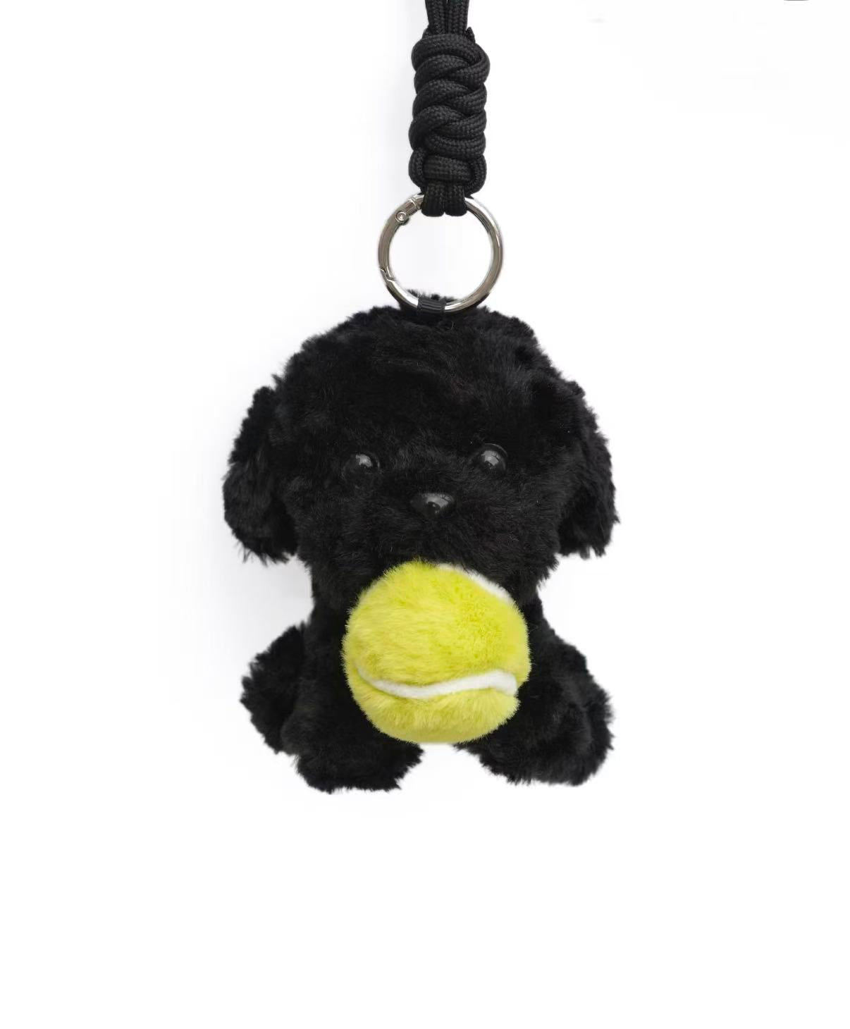Midnight Tennis Pup Keychain