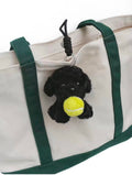 Midnight Tennis Pup Keychain