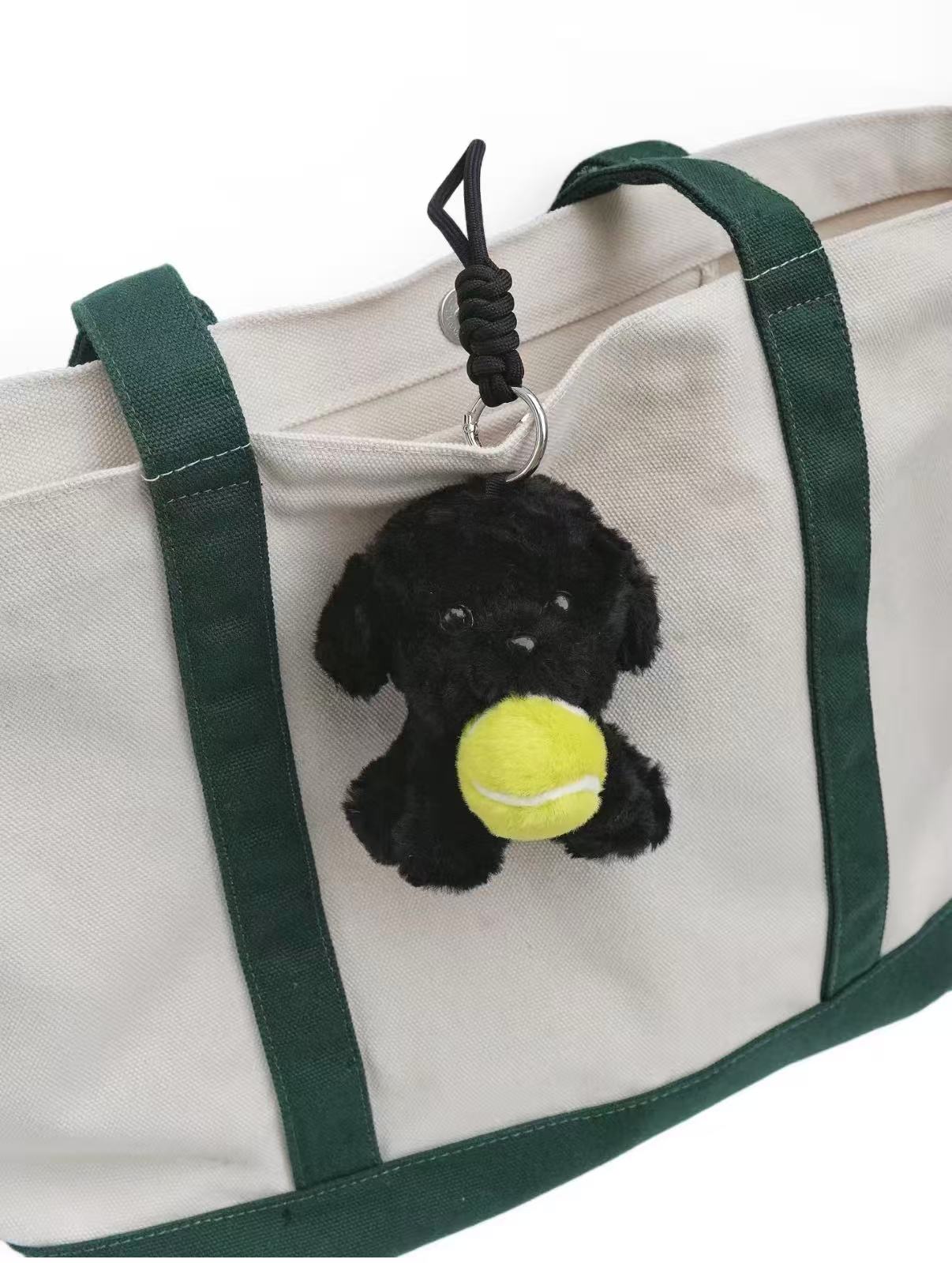 Midnight Tennis Pup Keychain